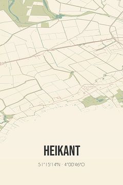 Vintage landkaart van Heikant (Zeeland) van MijnStadsPoster