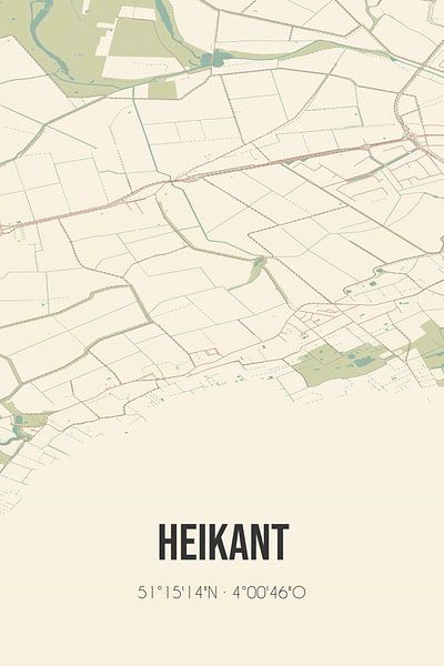 Vintage map of Heikant (Zeeland) by Prints of Place