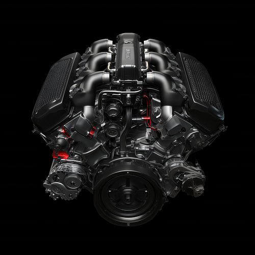 V8-Automotor – künstlerisch