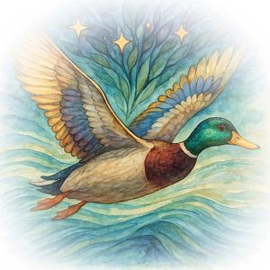 A flying duck