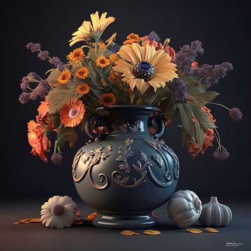 Stilleben mit Blumen. von Gelissen Artworks