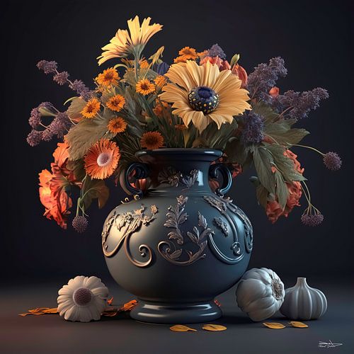 stilleven met bloemen.