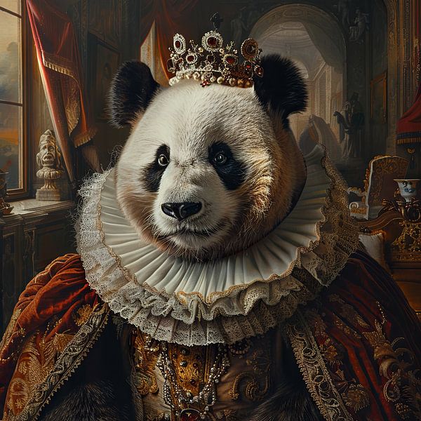 Royal panda in baroque style by Poster Art Shop