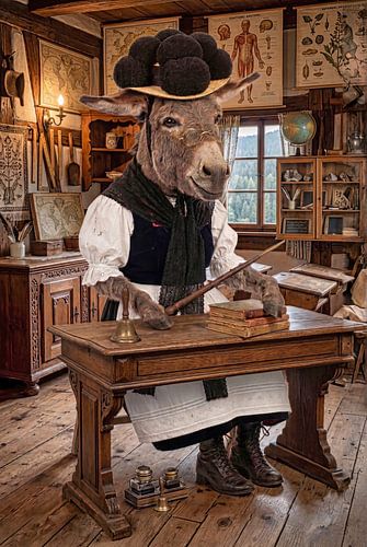 Fräulein Elfriede Kreidemeier im Klassenzimmer von Ingo Laue