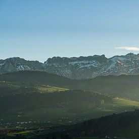 Avondlicht op de Säntis in het Alpstein van Conny Pokorny
