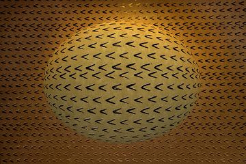 Geometric symmetry in rust brown. by Alie Ekkelenkamp