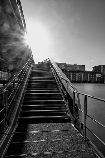 Stairs of the Jan Schaefer Bridge Amsterdam by Peter Bartelings
