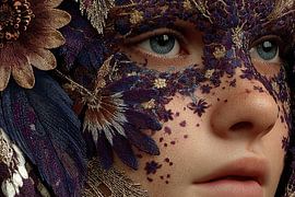 Frau mit Blumendruck von Egon Zitter