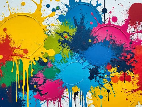 Een creatief werk met verf