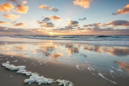 Plage de Callentsoog au coucher du soleil