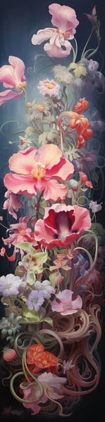 Tropische bloemen achtergrond van Art Bizarre