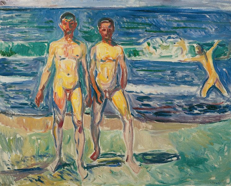 Hommes au bord de la mer, Edvard Munch par Des maîtres magistraux