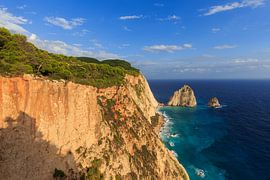 Sea view with a rock formation on the island of Zakynthos in Greece by Matthijs de Rooij
