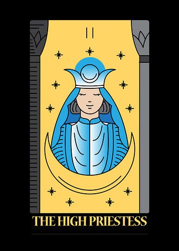 Die Hohepriesterin Tarotkarte II Spirituelle Wanddeko Kunstdruck