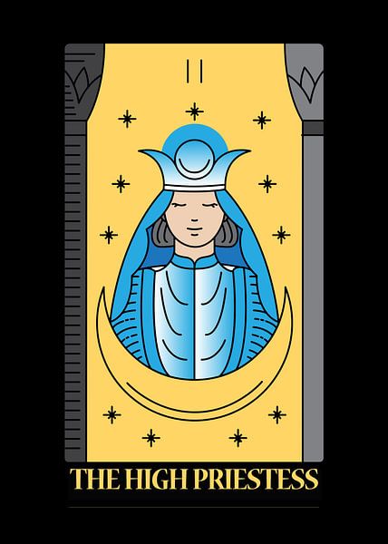 La Grande Prêtresse Carte de Tarot II Décoration murale spirituelle Art Print par Millennial Prints