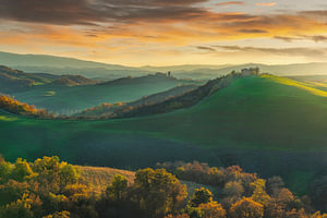 Herbstlandschaft in Crete Senesi, Toskana