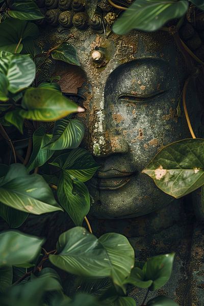 Buddha surrounded by plants by Poster Art Shop
