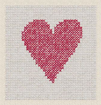 Herz-Stickerei