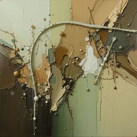 Schilderij met Groen en aardetinten van ComfortQ