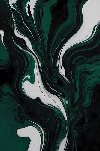 Abstracte Dans van Donkergroen en Wit