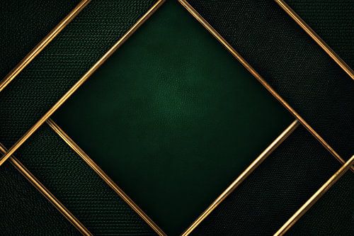 Geometric Leather Pattern in Dark Green and Gold