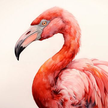 Flamingo in waterverf fuzzy peach van Lauri Creates
