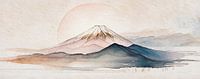 ZEN Art Gemälde: Japanisches Aquarell des Berges Fuji