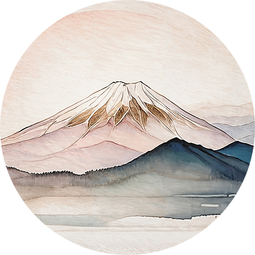 ZEN. Japandi  Art. Panorama van Berg Fuji