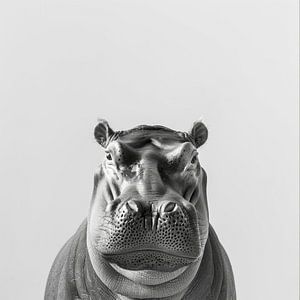 Nilpferd in Schwarz-Weiß