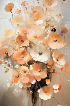 Bloemenexplosie in Oranje van Studio BB