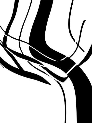 Organisch 7 | Zwart & Wit Minimalistisch Abstract