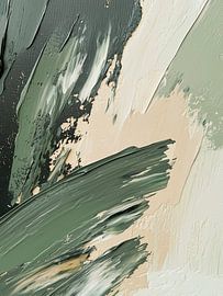 Abstrakte Kunst mit grünen Texturen