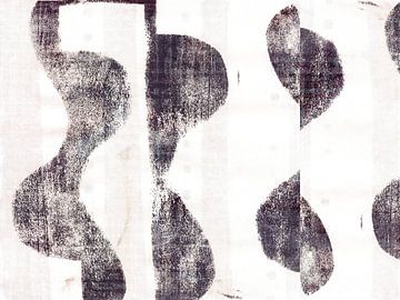 Moderne abstracte kunst. Organische vormen in zwart en wit van Dina Dankers