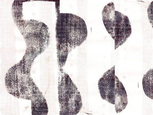 Moderne abstracte kunst. Organische vormen in zwart en wit van Dina Dankers