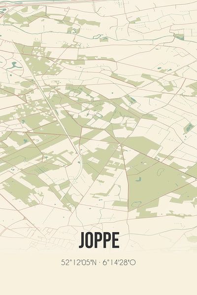Vintage map of Joppe (Gelderland) by Prints of Place