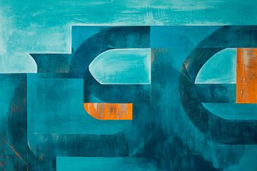 Abstract harmony - turquoise composition by Poster Art Shop