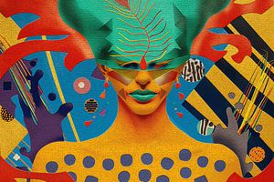 Popart Porträts-Kopfbedeckung