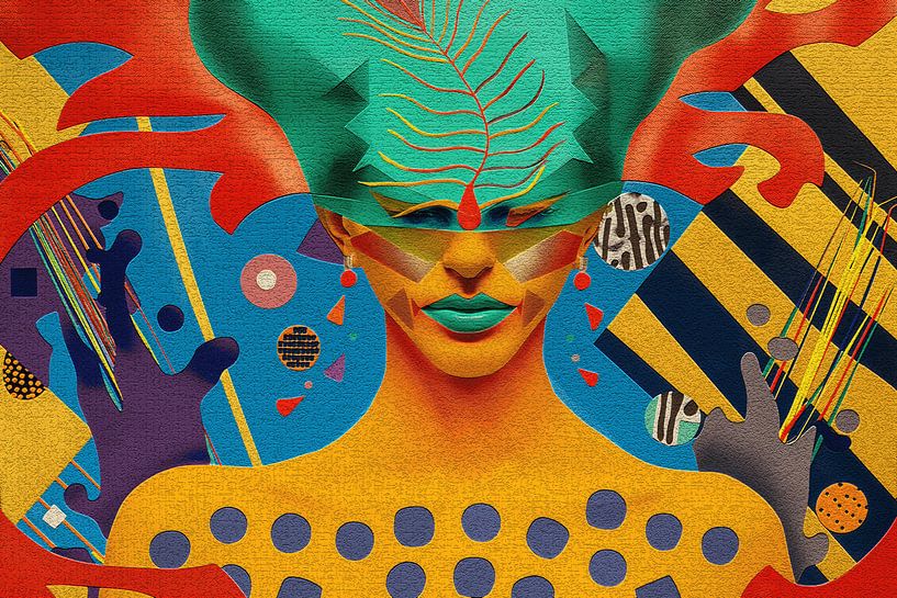 Popart Porträts-Kopfbedeckung von Ton Kuijpers