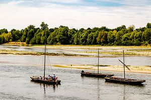 Segelboote auf dem Fluss Loire in Frankreich