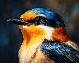 Portrait d'oiseau coloré - Plumage de plumes vibrantes