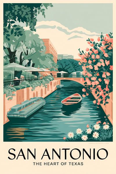 San Antonio, Texas by Poster Art Shop