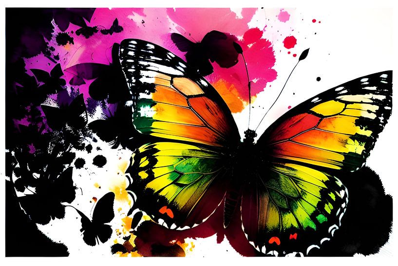 Kleurrijk vliegen: een levend kunstwerk - De kleurrijke vlinder van ButterflyPix