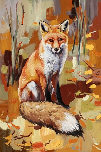 Renard dans les tons chauds de l'automne