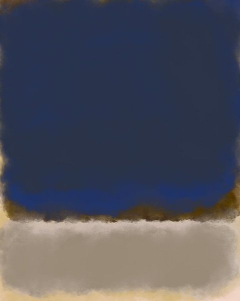 Blue, brown, white. Color field painting inspired by Mark Rothko. by Dina Dankers
