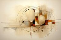 Abstract, schilderij, aardetinten 