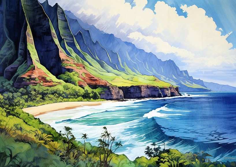 Hawaii-Landschaft von Abstraktes Gemälde