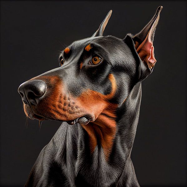 Portrait eines Dobermann Illustration von Animaflora PicsStock