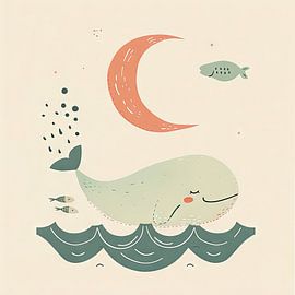 Träumender Wal von Poster Art Shop