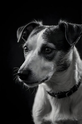 Jack Russell Terrier Schwarz-Weiß Elegant Wandbild