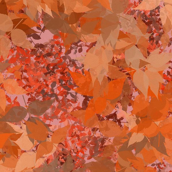 Moderne botanische kunst. Kleurrijke herfstbladeren van Abstract Minimalist Art